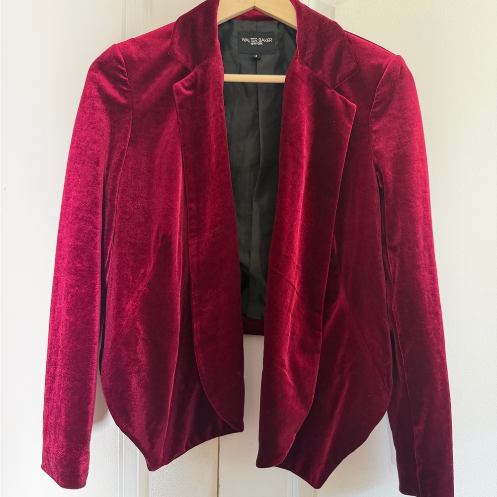 Walter Baker Rich Red Velvet Blazer
